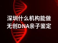 深圳什么机构能做无创DNA亲子鉴定