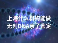 上海什么机构能做无创DNA亲子鉴定
