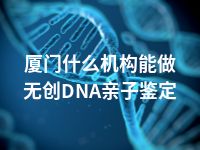 厦门什么机构能做无创DNA亲子鉴定