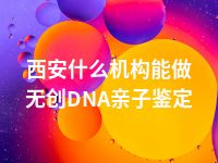 西安什么机构能做无创DNA亲子鉴定