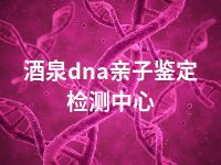 酒泉dna亲子鉴定检测中心