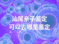 汕尾亲子鉴定可以去哪里鉴定
