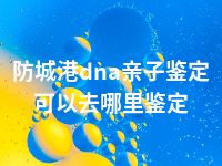 防城港dna亲子鉴定可以去哪里鉴定