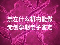 崇左什么机构能做无创孕期亲子鉴定