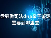 盘锦做司法dna亲子鉴定需要到哪里去