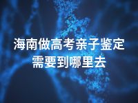 海南做高考亲子鉴定需要到哪里去