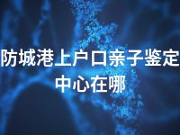 防城港上户口亲子鉴定中心在哪