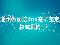潮州做司法dna亲子鉴定权威机构
