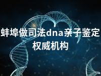 蚌埠做司法dna亲子鉴定权威机构