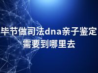 毕节做司法dna亲子鉴定需要到哪里去