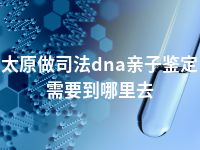太原做司法dna亲子鉴定需要到哪里去