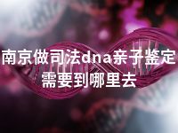 南京做司法dna亲子鉴定需要到哪里去