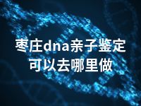 枣庄dna亲子鉴定可以去哪里做
