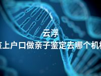 云浮小孩上户口做亲子鉴定去哪个机构做