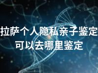 拉萨个人隐私亲子鉴定可以去哪里鉴定