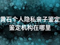 黄石个人隐私亲子鉴定鉴定机构在哪里