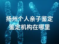 扬州个人亲子鉴定鉴定机构在哪里