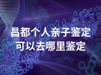 昌都个人亲子鉴定可以去哪里鉴定