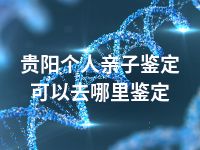 贵阳个人亲子鉴定可以去哪里鉴定