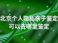 北京个人隐私亲子鉴定可以去哪里鉴定