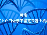 黄南小孩上户口做亲子鉴定去哪个机构做