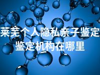 莱芜个人隐私亲子鉴定鉴定机构在哪里