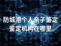 防城港个人亲子鉴定鉴定机构在哪里