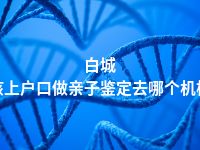 白城小孩上户口做亲子鉴定去哪个机构做